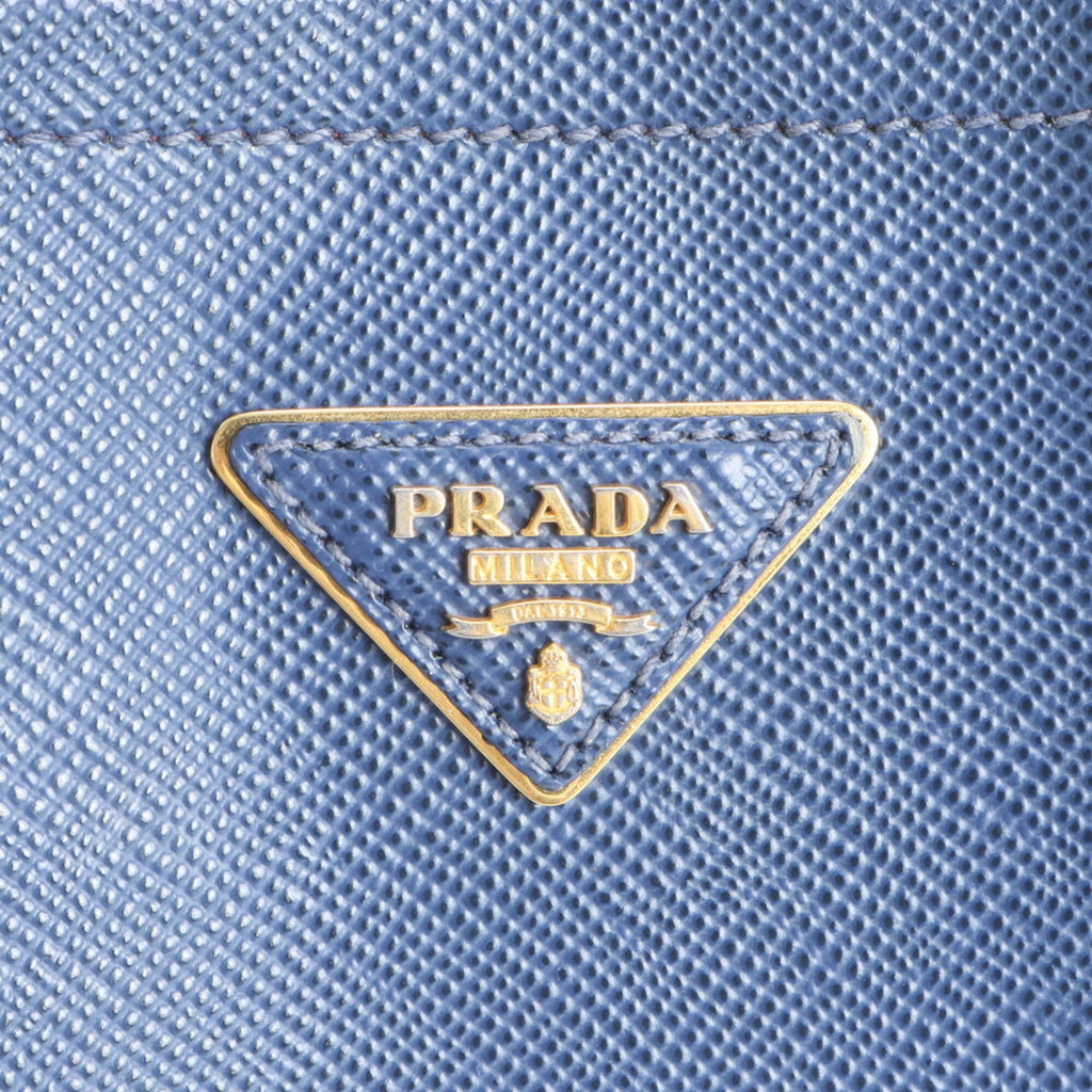 Prada Blue Leather Handbag Tote Bag (Pre-Owned)
