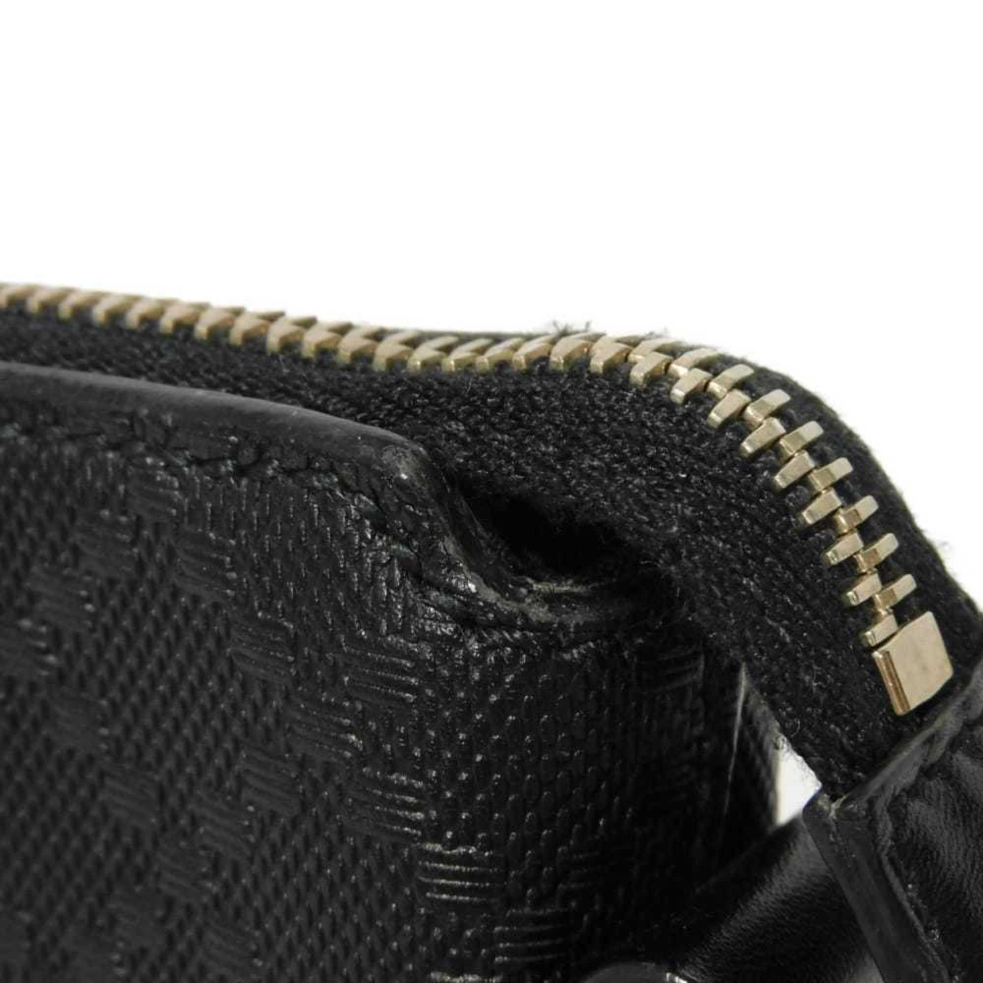 Gucci Diamante Black Leather Messenger Bag Shoulder Bag (Pre-Owned)