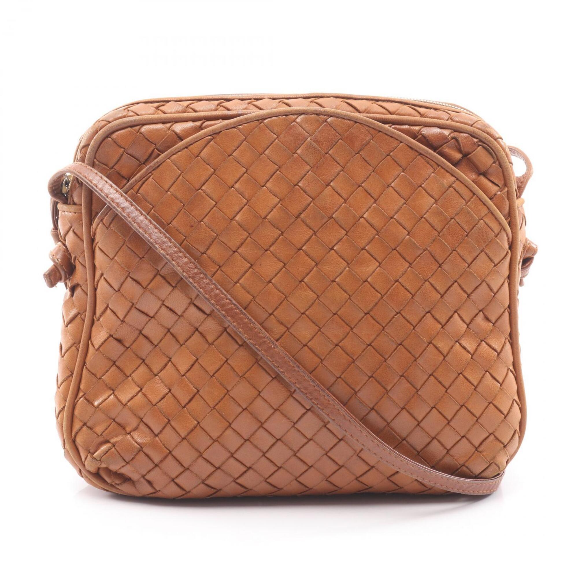 Bottega Veneta Brown Leather Handbag Shoulder Bag (Pre-Owned)