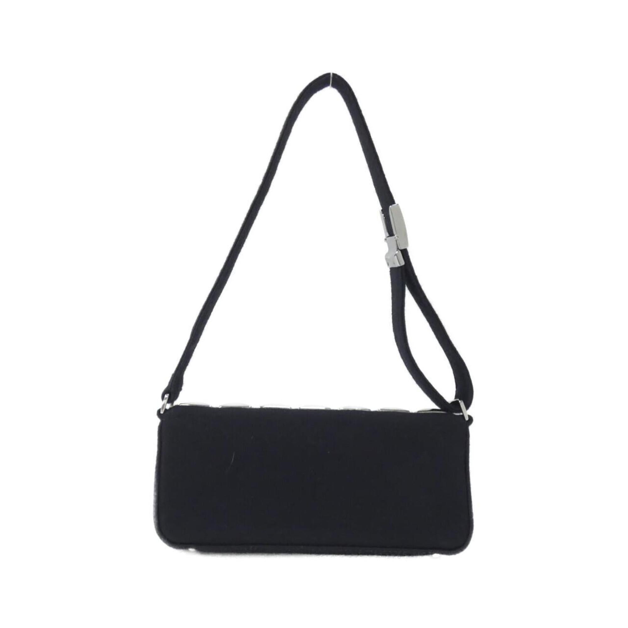 Chanel Black Canvas Shoulder Bag (Pre-Owned)