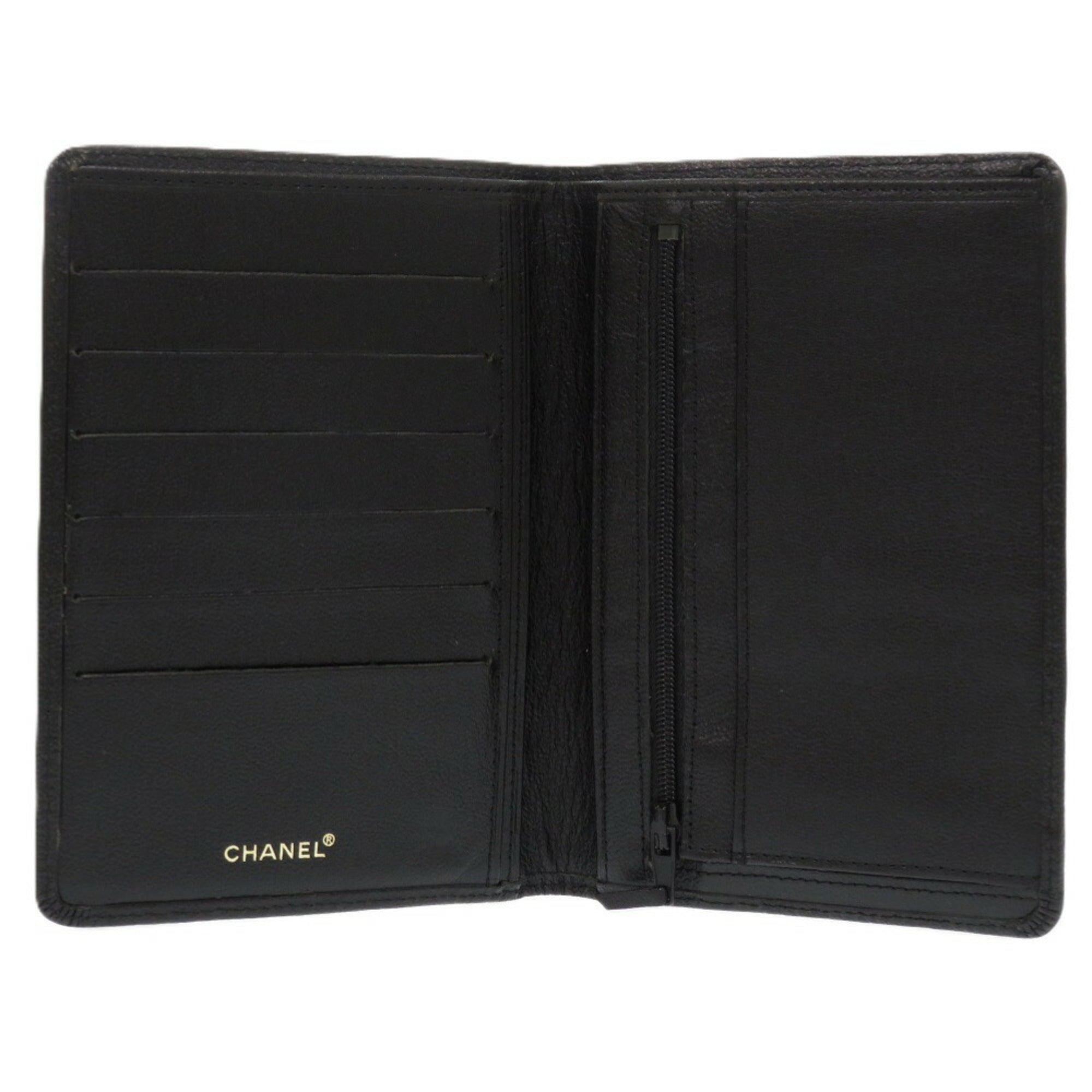 Chanel Black Leather Wallet (Bi-Fold) (Pre-Owned)