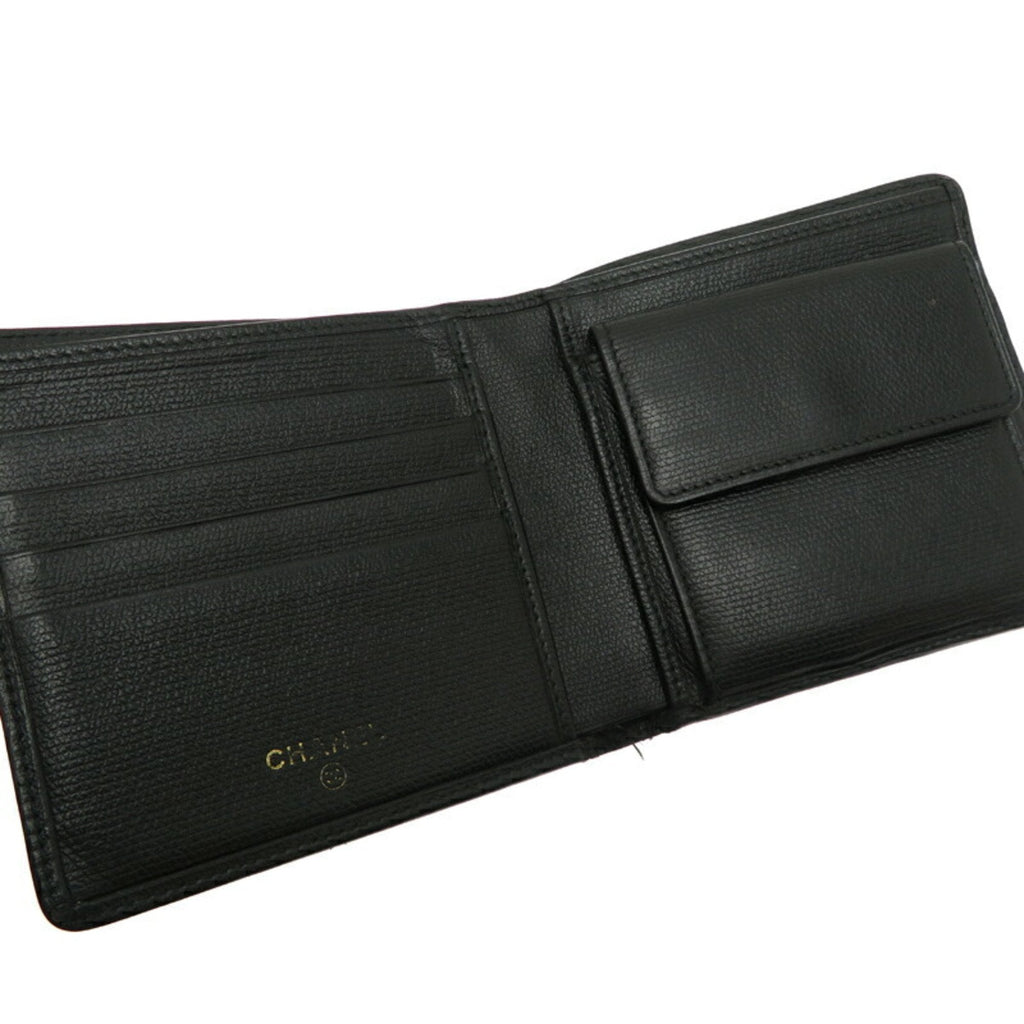 Chanel Black Leather Wallet (Bi-Fold) (Pre-Owned)