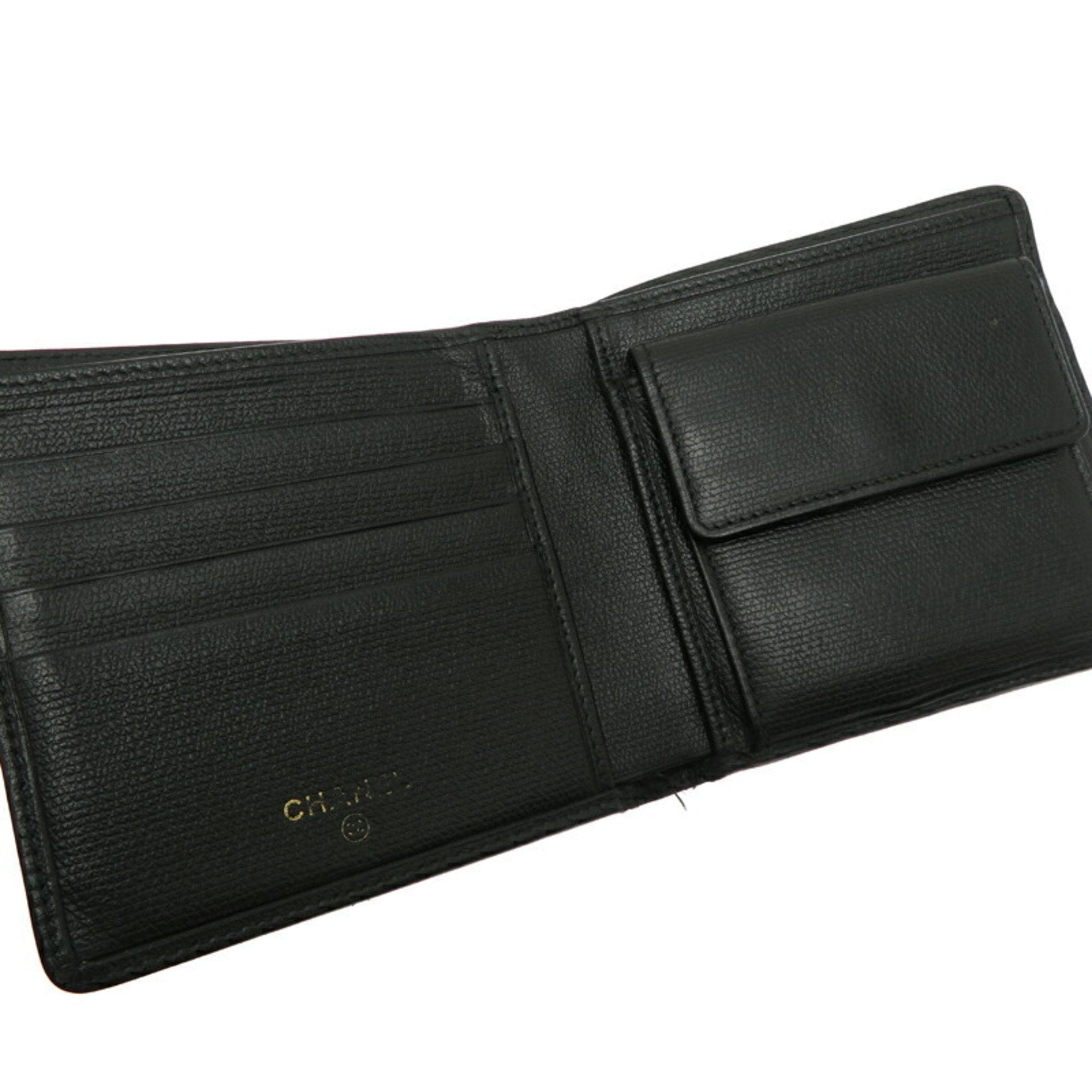 Chanel Black Leather Wallet (Bi-Fold) (Pre-Owned)