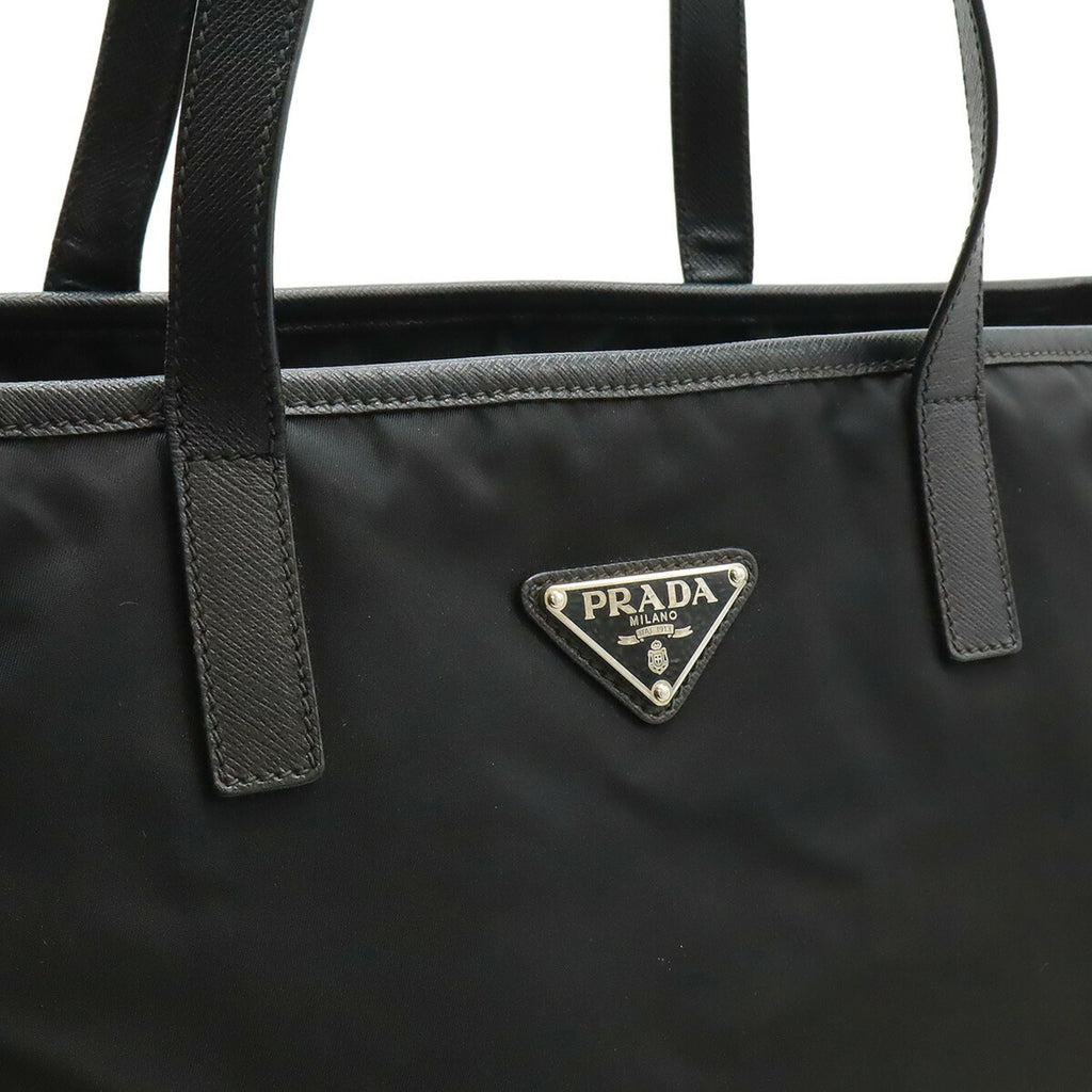 Prada Black Nero Nylon Leather Shoulder Bag Tote Bag (Pre-Owned)