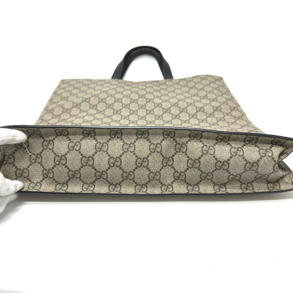 Gucci Beige Black Gg Supreme Handbag Tote Bag (Pre-Owned)
