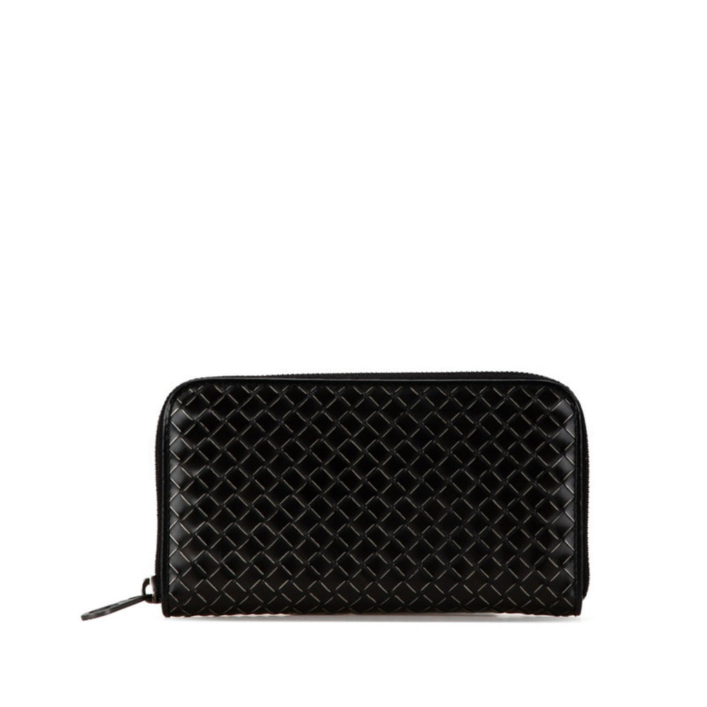 Bottega Veneta Black Leather Long Wallet (Bi-Fold) (Pre-Owned)