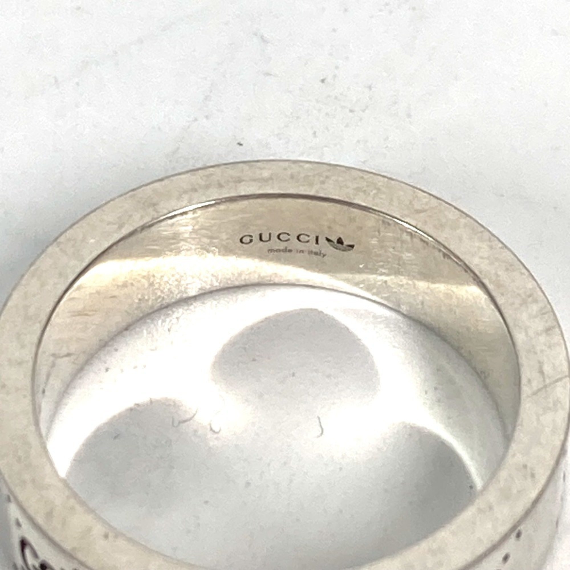 Gucci Silver Black Silver 925 Band Ring (Pre-Owned)
