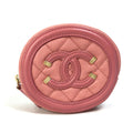 Chanel Pink Leather Coin Purse/Coin Case (Pre-Owned)