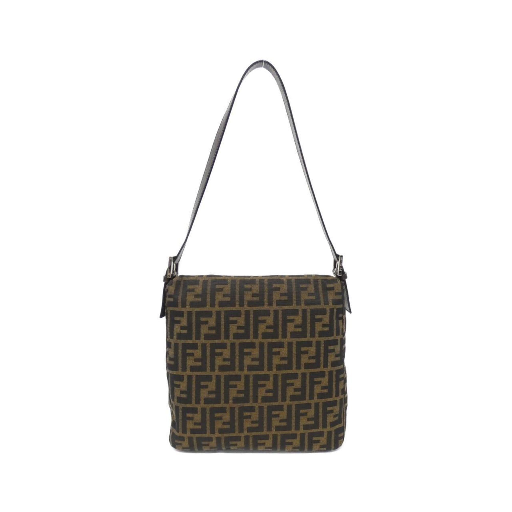 Fendi Baguette Brown Canvas Shoulder Bag (Pre-Owned)
