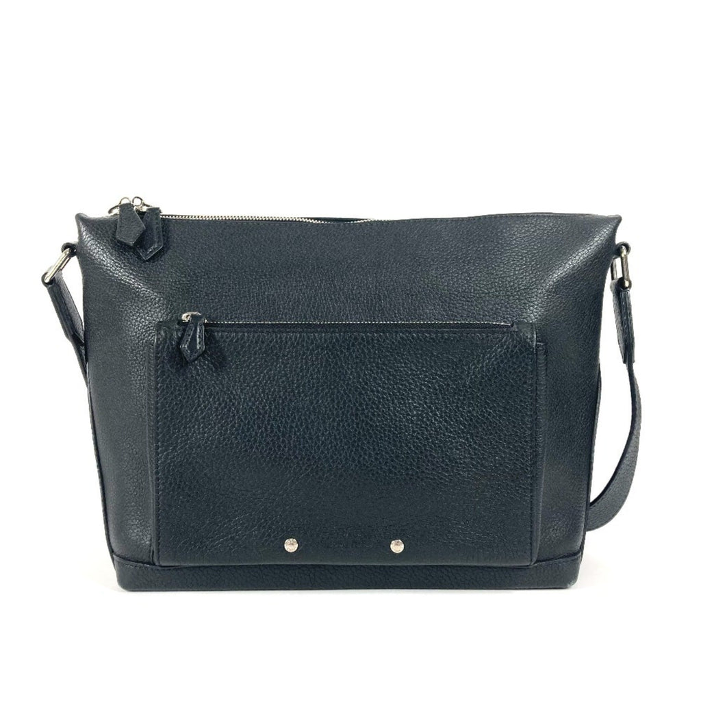 Louis Vuitton Black Noir Leather Messenger Bag Shoulder Bag (Pre-Owned)