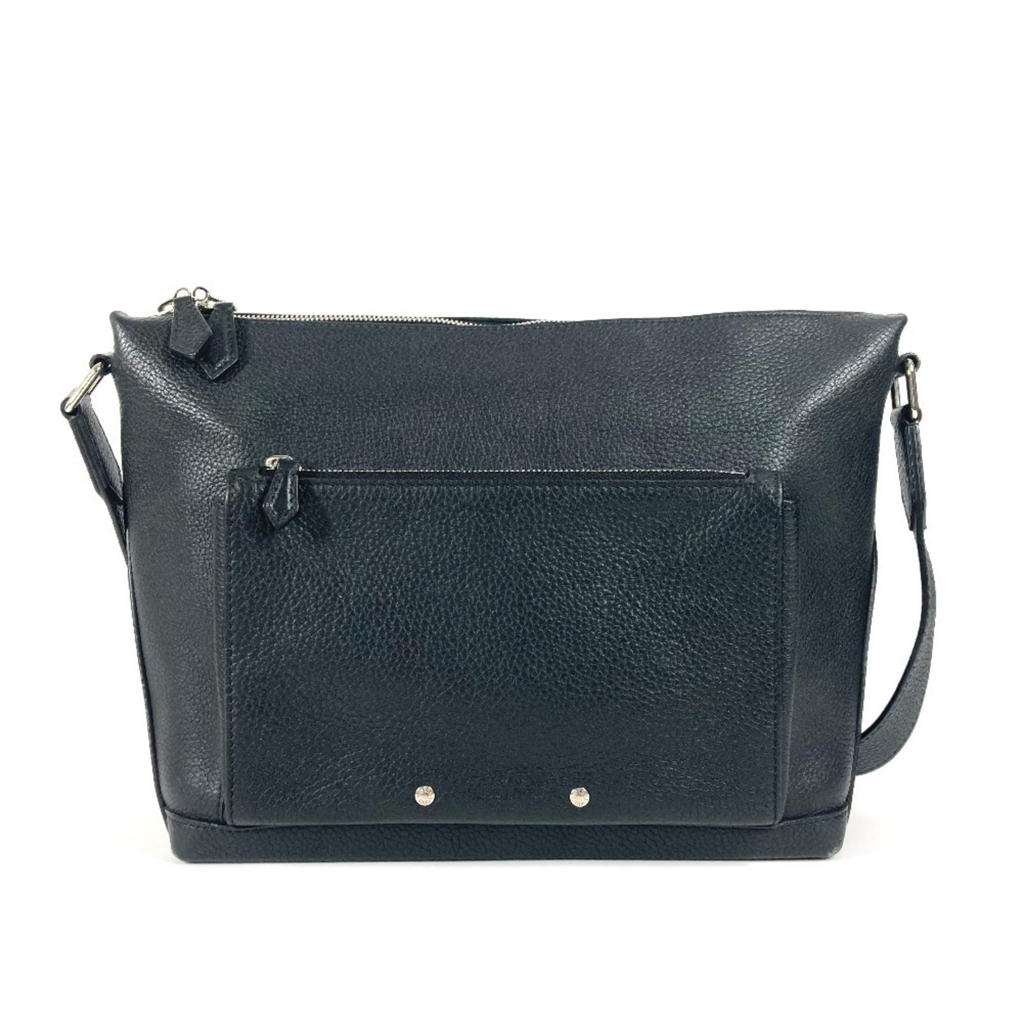Louis Vuitton Black Noir Leather Messenger Bag Shoulder Bag (Pre-Owned)