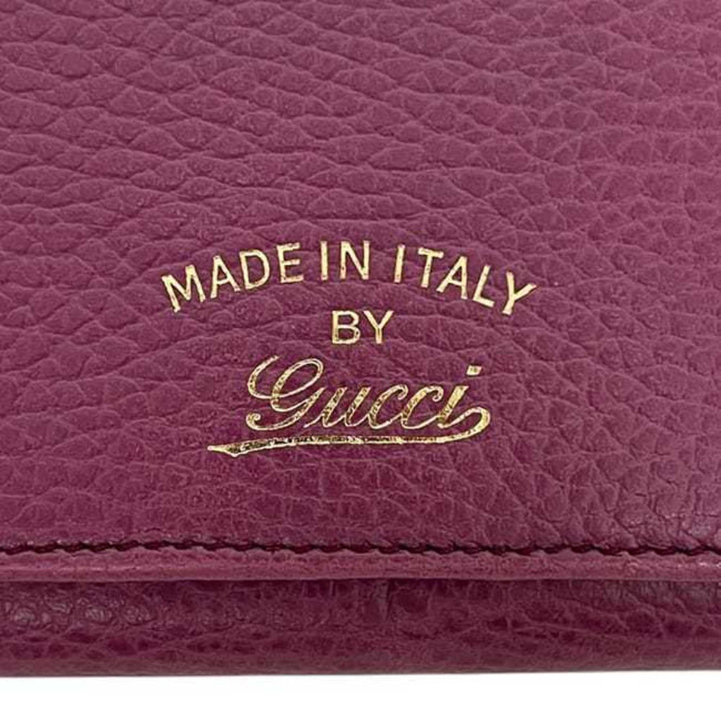 Gucci Purple Leather Long Wallet (Bi-Fold) (Pre-Owned)