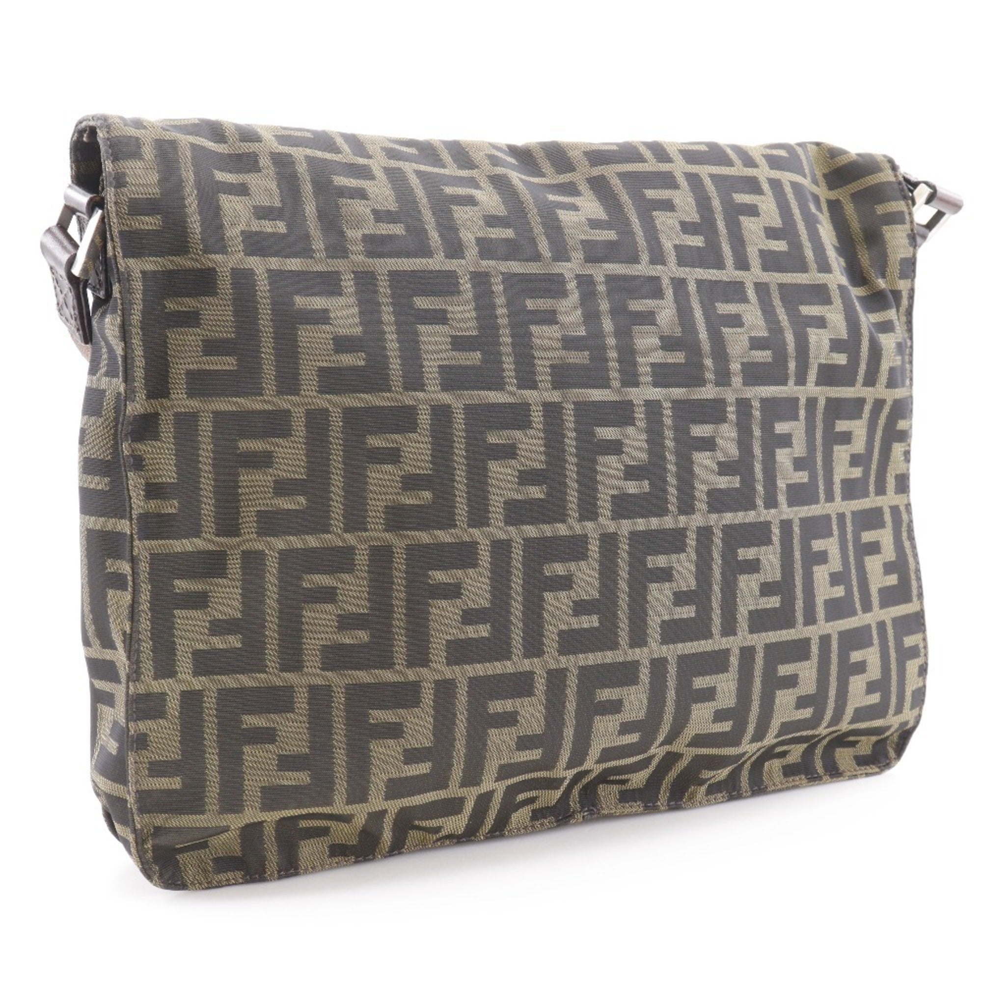 Fendi Brown Nylon Canvas Shoulder Bag (Pre-Owned)