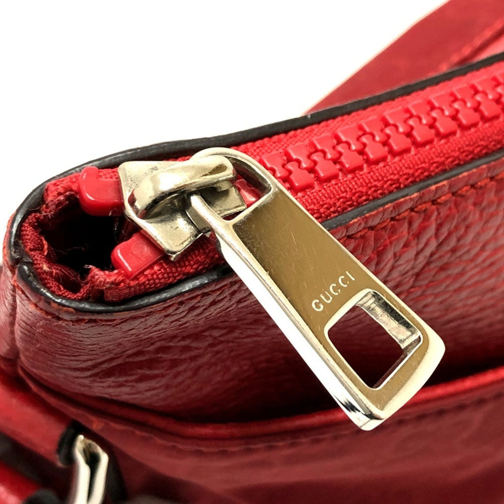 Gucci Red Color Nylon Leather Shoulder Bag (Pre-Owned)