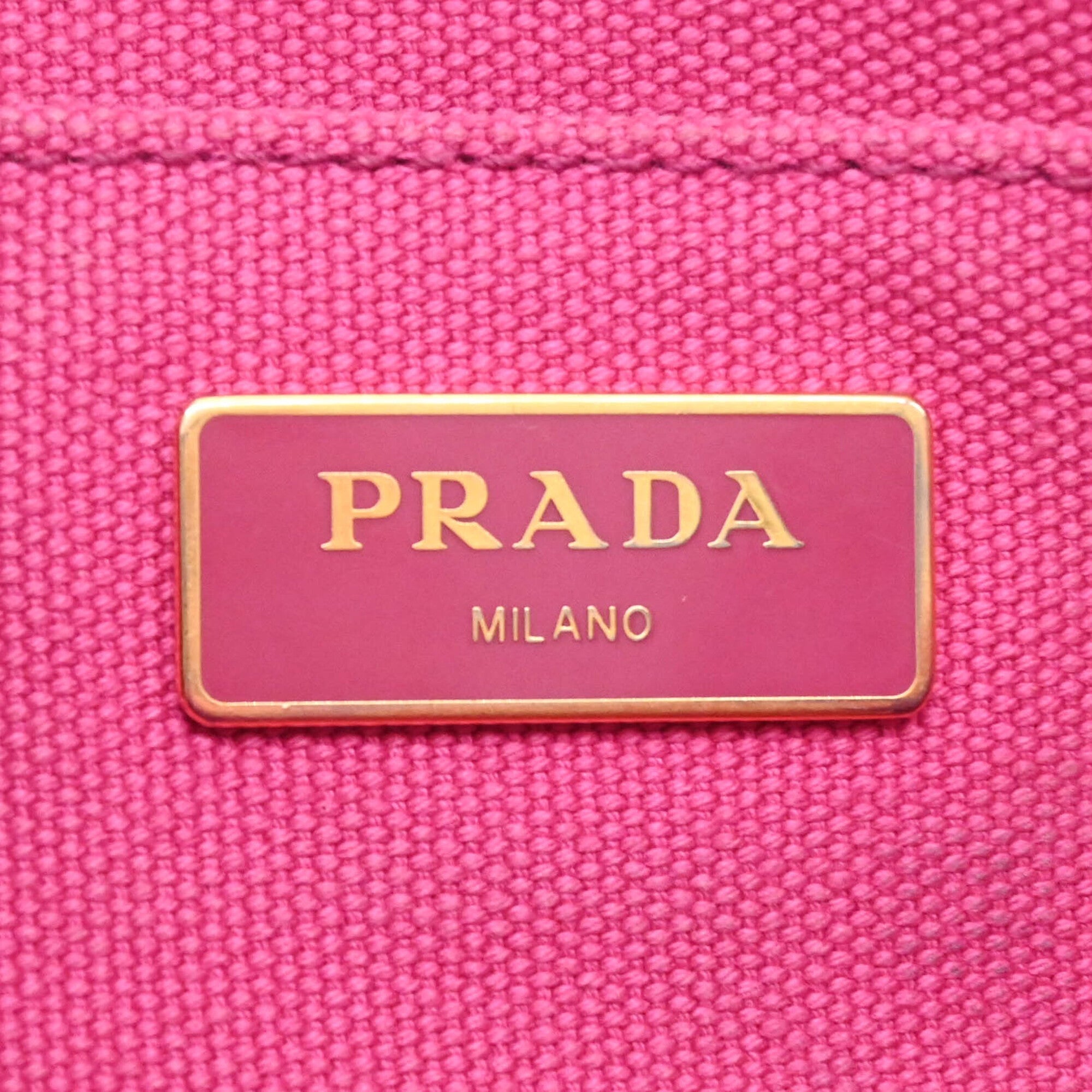 Prada Pink Canvas Handbag Shoulder Bag (Pre-Owned)