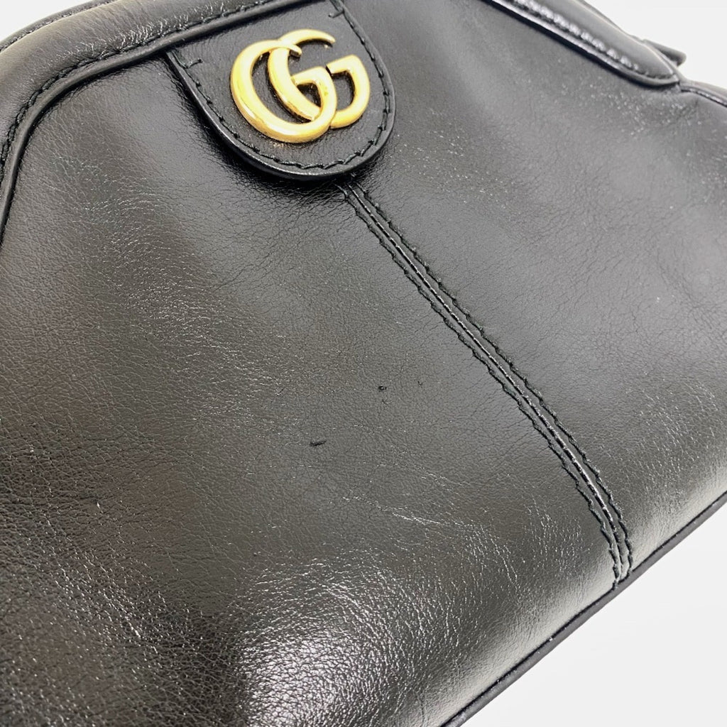 Gucci Black Leather Clutch Bag Shoulder Bag (Pre-Owned)