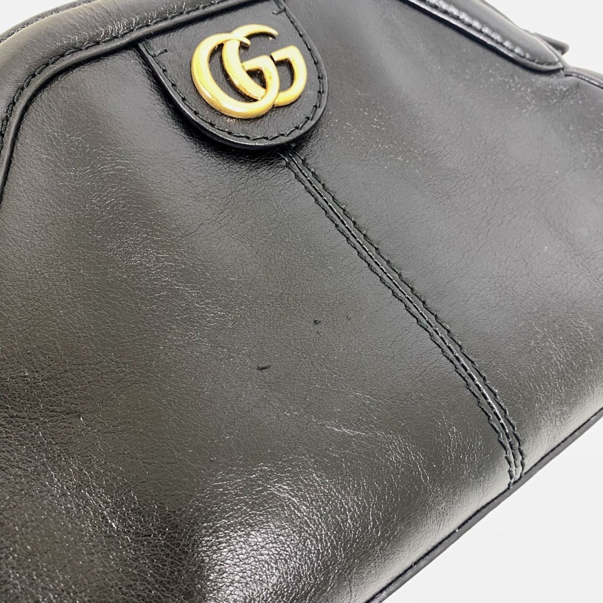 Gucci Black Leather Clutch Bag Shoulder Bag (Pre-Owned)