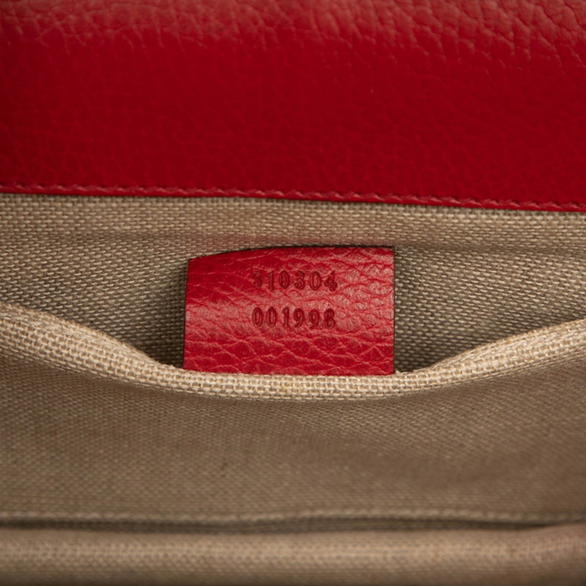 Gucci Red Color Leather Shoulder Bag (Pre-Owned)