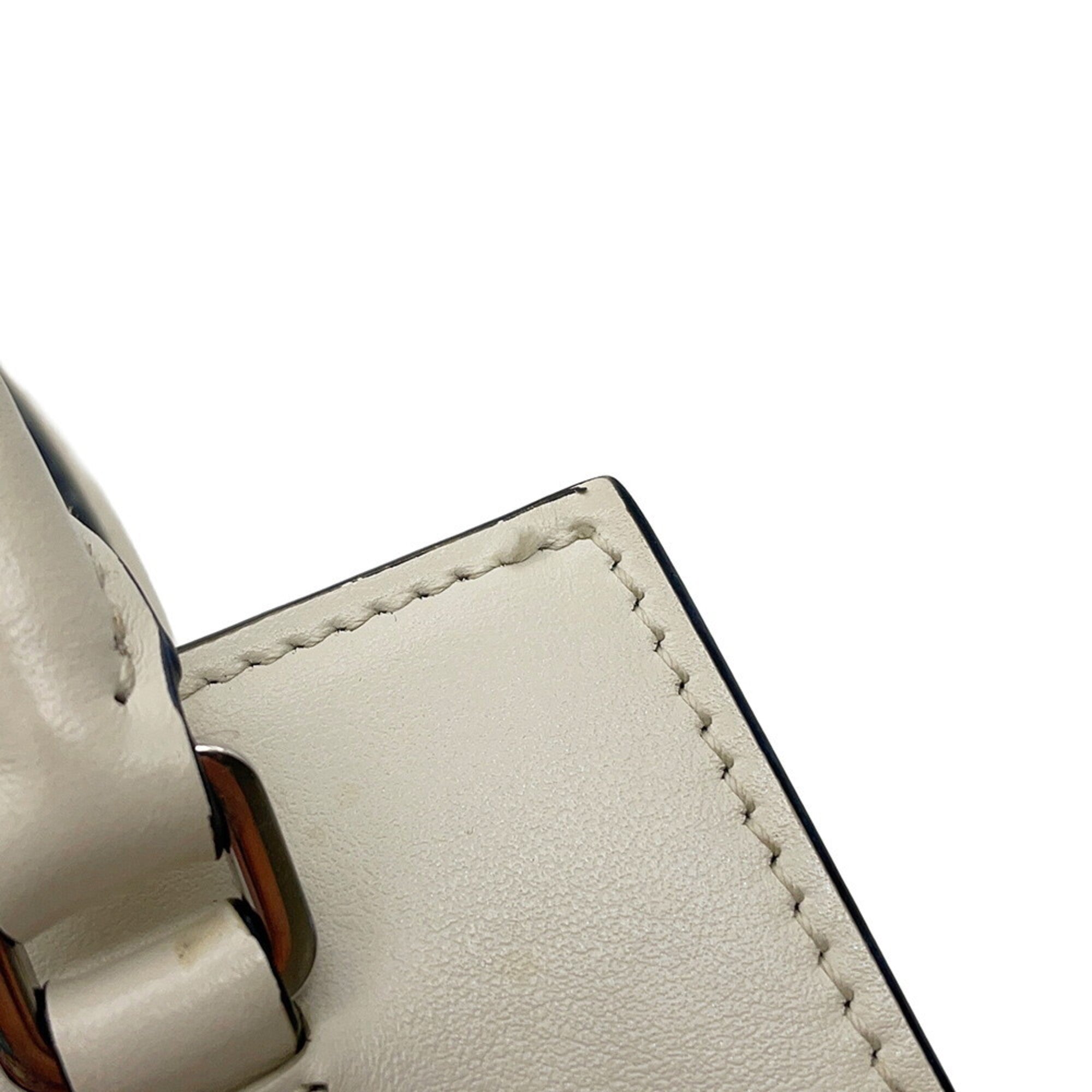 Prada White Leather Handbag Shoulder Bag (Pre-Owned)