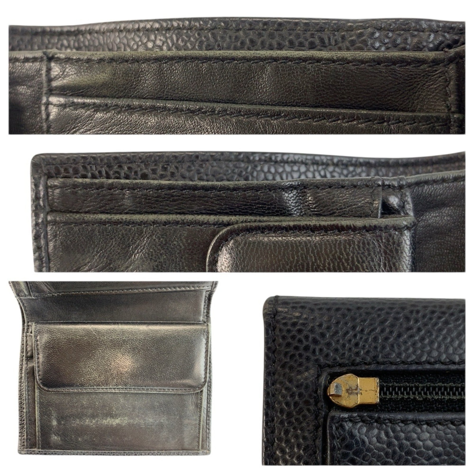 Chanel Black Leather Wallet (Bi-Fold) (Pre-Owned)