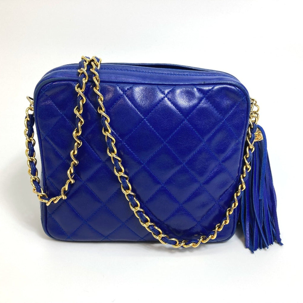 Chanel Blue Leather Shoulder Bag (Pre-Owned)
