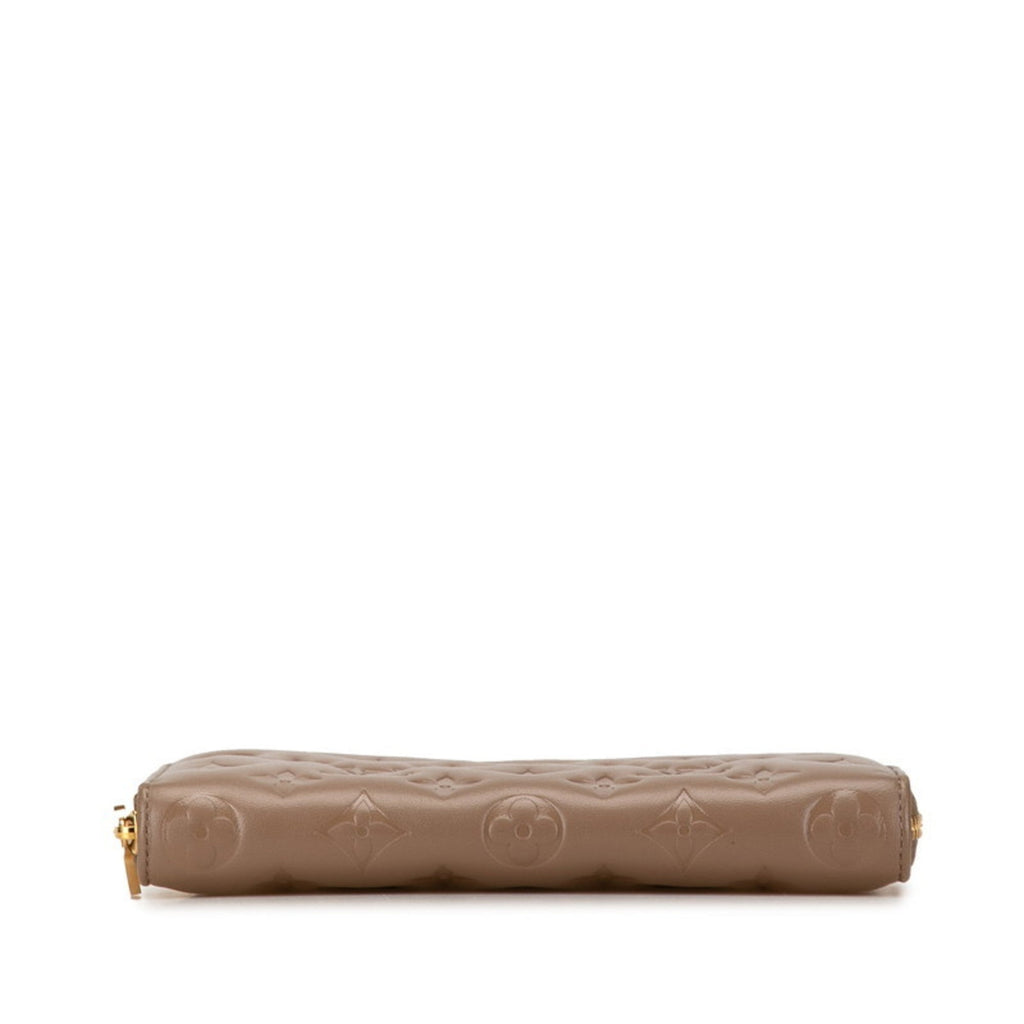 Louis Vuitton Beige Taupe Leather Coin Purse/Coin Case (Pre-Owned)