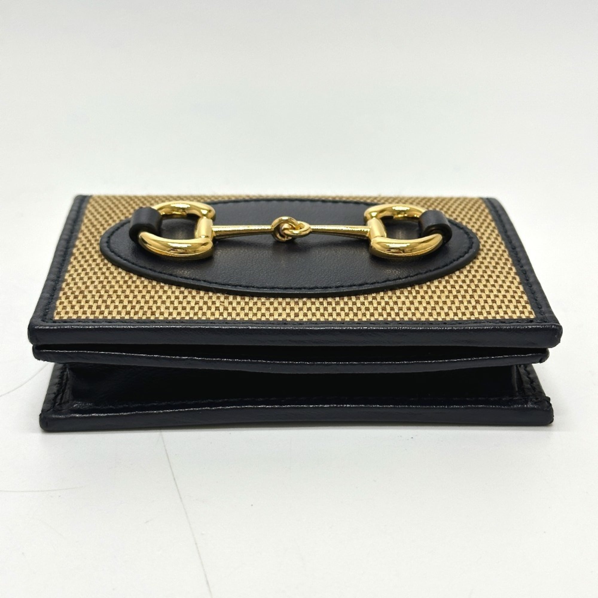 Gucci Beige Canvas Leather Wallet (Tri-Fold) (Pre-Owned)