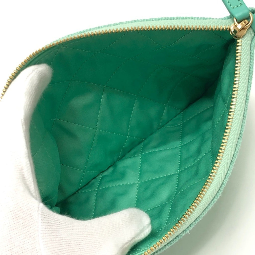Chanel Matelasse Green Turquoise Denim Handbag Shoulder Bag (Pre-Owned)