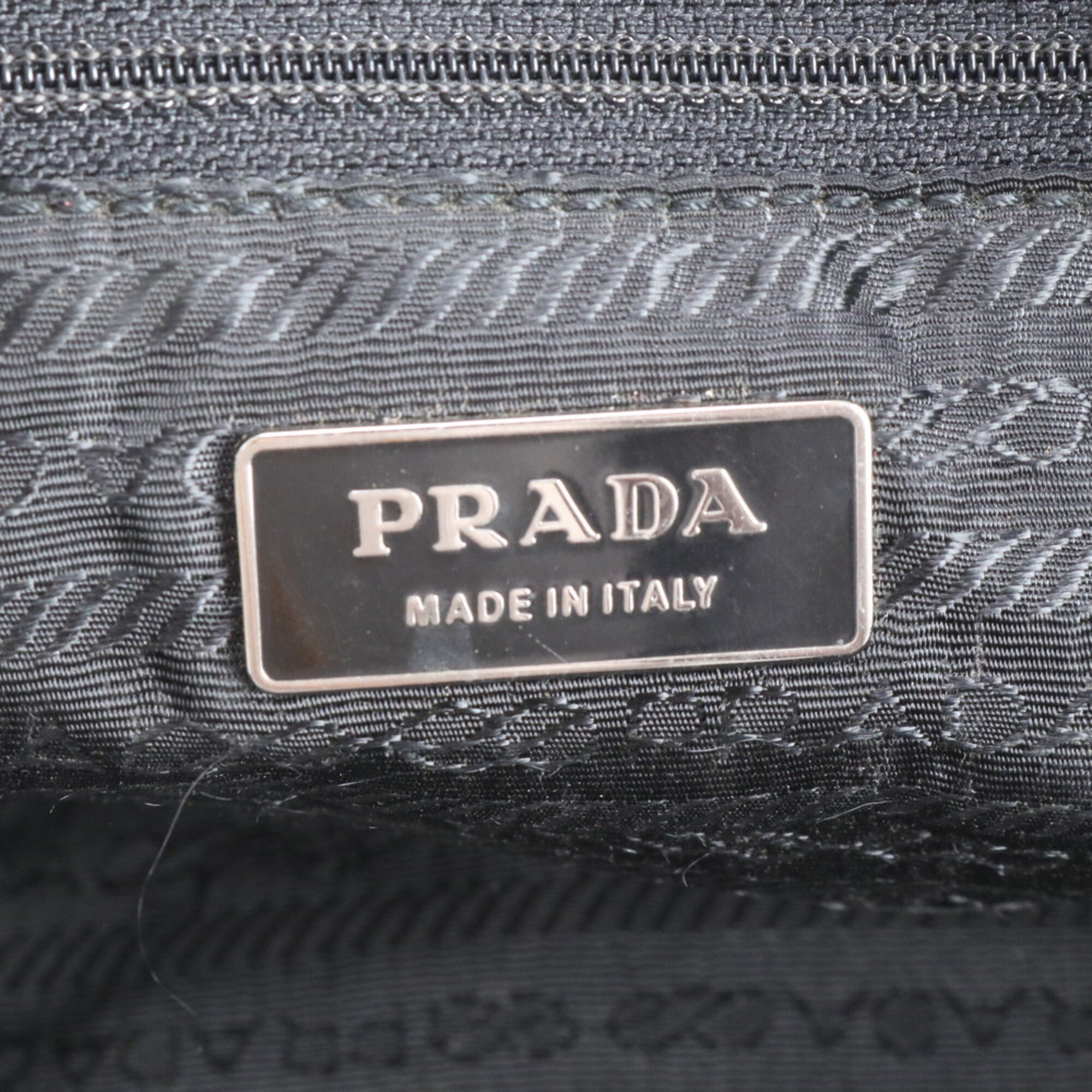 Prada Brown Nylon Leather Handbag Tote Bag (Pre-Owned)