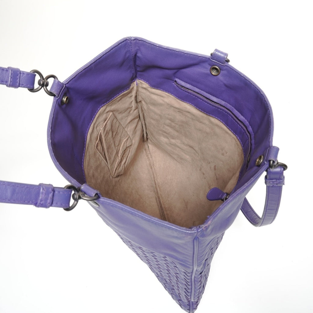 Bottega Veneta Intrecciato Purple Intrecciato Shoulder Bag (Pre-Owned)