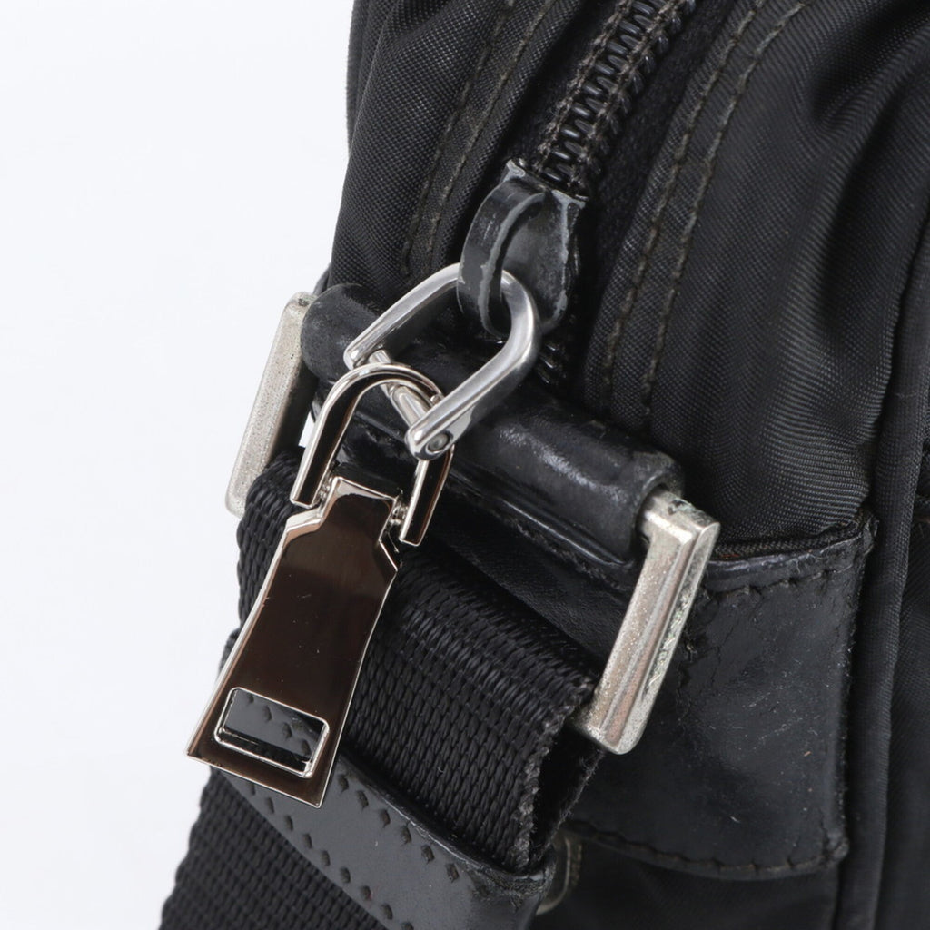 Prada Black Nylon Leather Shoulder Bag (Pre-Owned)