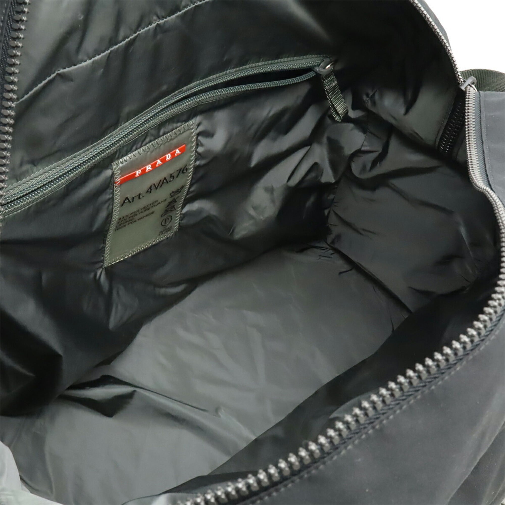 Prada Black Gray Light Gray Nero Nylon Handbag Shoulder Bag (Pre-Owned)