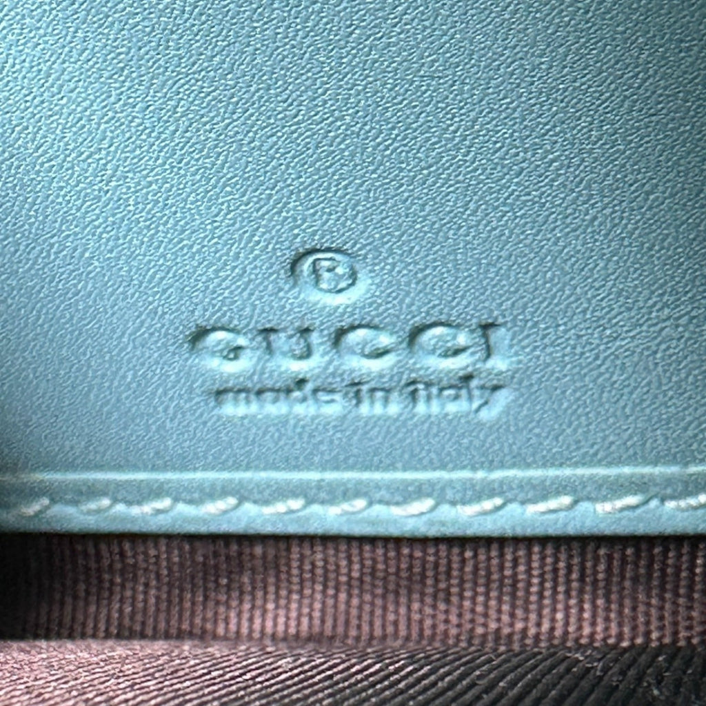 Gucci Blue Light Blue Leather Long Wallet (Bi-Fold) (Pre-Owned)
