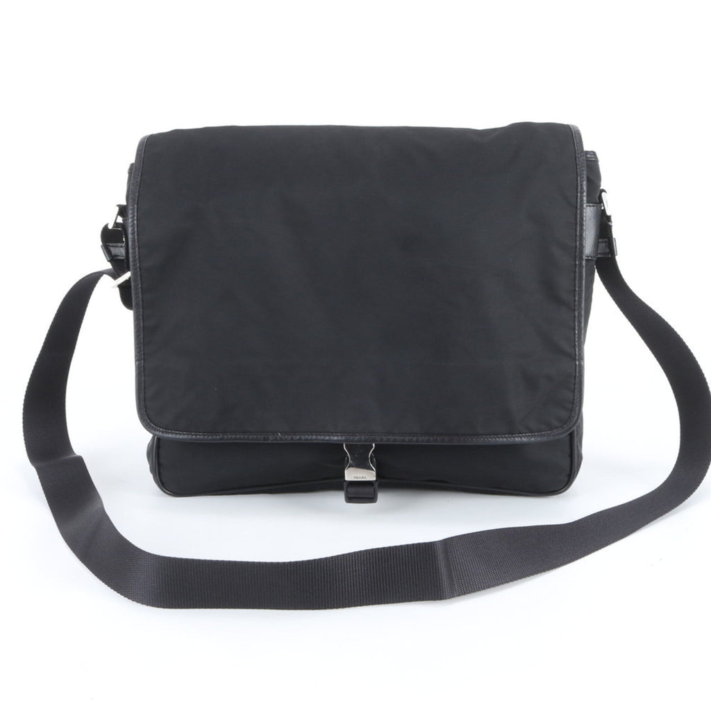 Prada Black Nylon Leather Shoulder Bag (Pre-Owned)