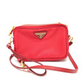 Prada Red Color Nylon Pochette Shoulder Bag (Pre-Owned)