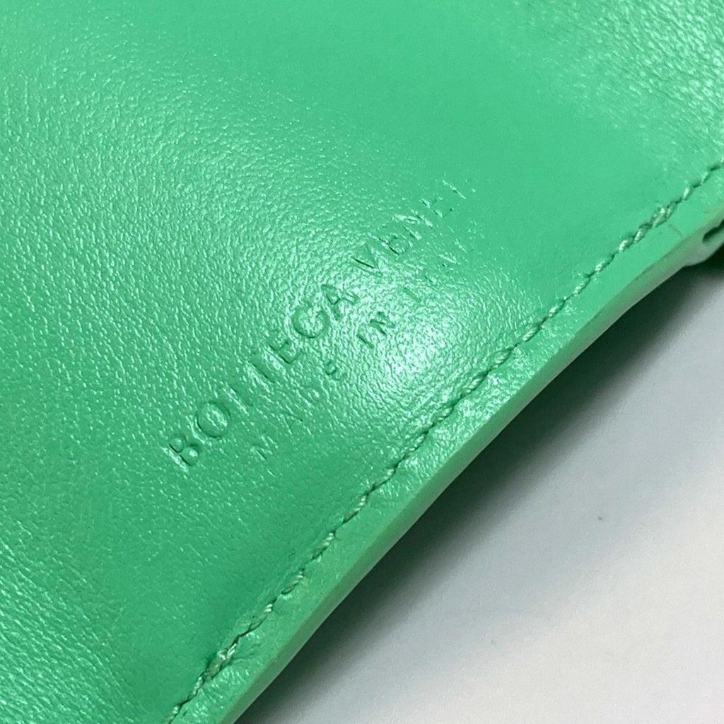Bottega Veneta Green Leather Wallet (Tri-Fold) (Pre-Owned)