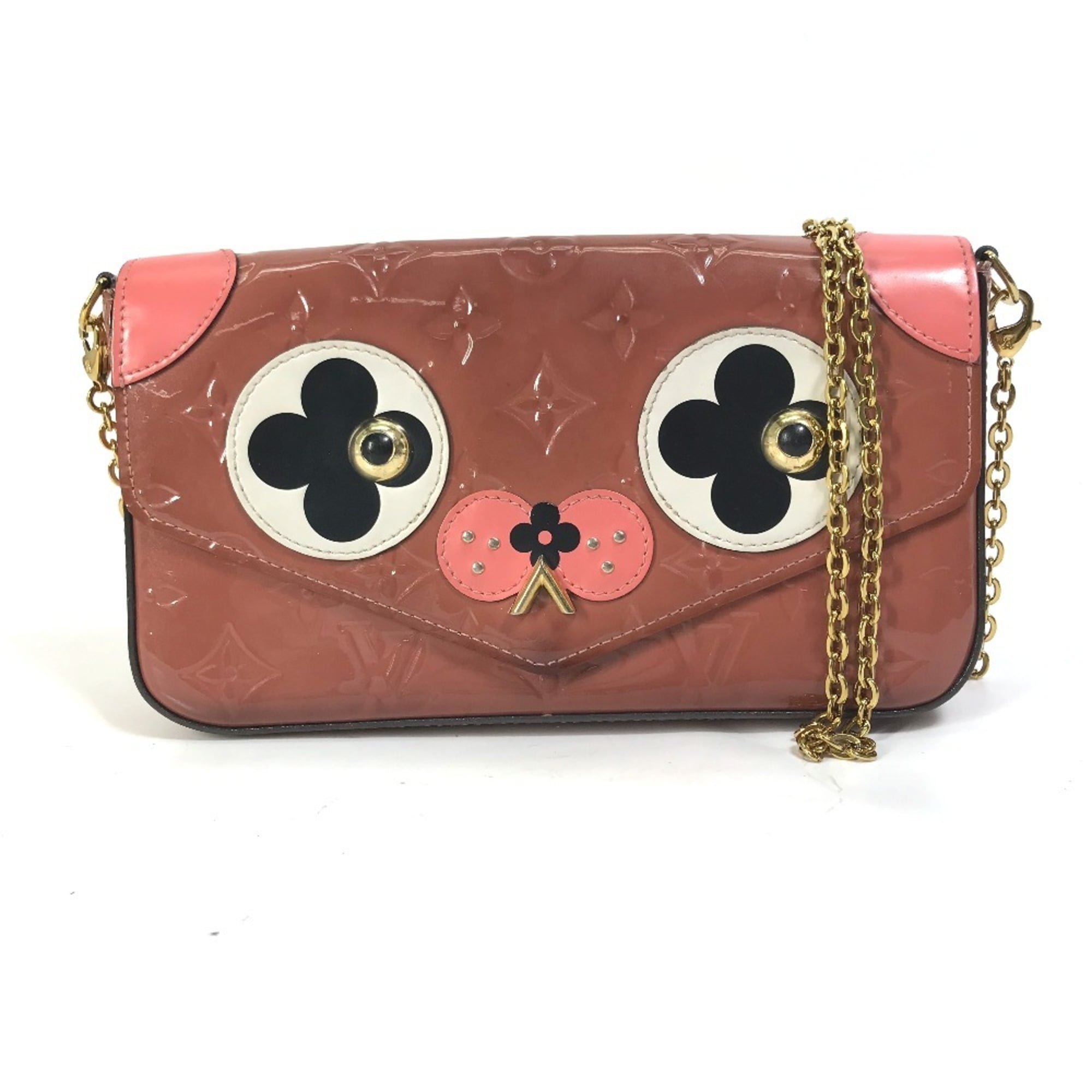 Louis Vuitton Monogram Vernis Pink Patent Leather Pochette Shoulder Bag (Pre-Owned)
