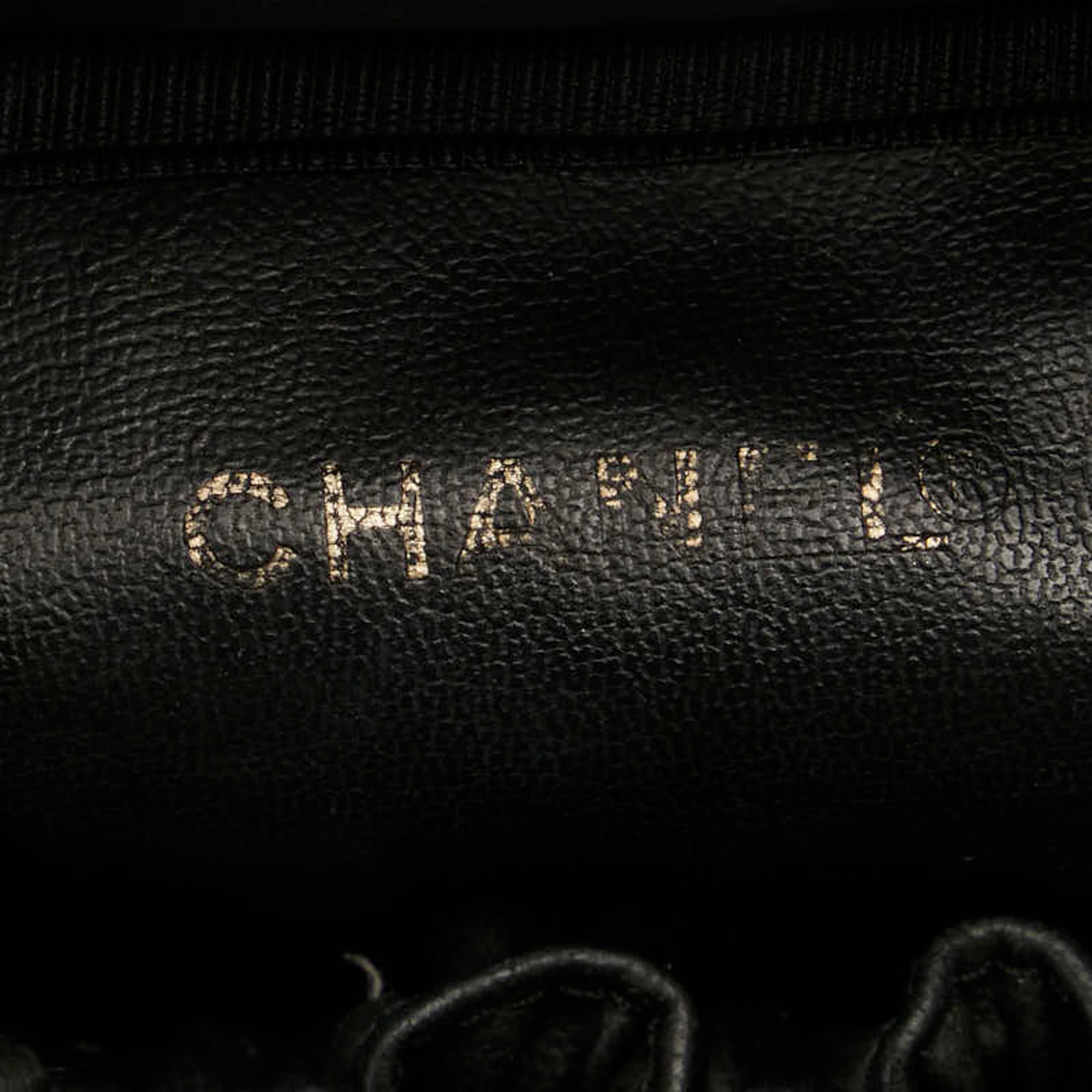 Chanel Caviar Skin Black Gold Caviar Leather Handbag Vanity Bag (Pre-Owned)