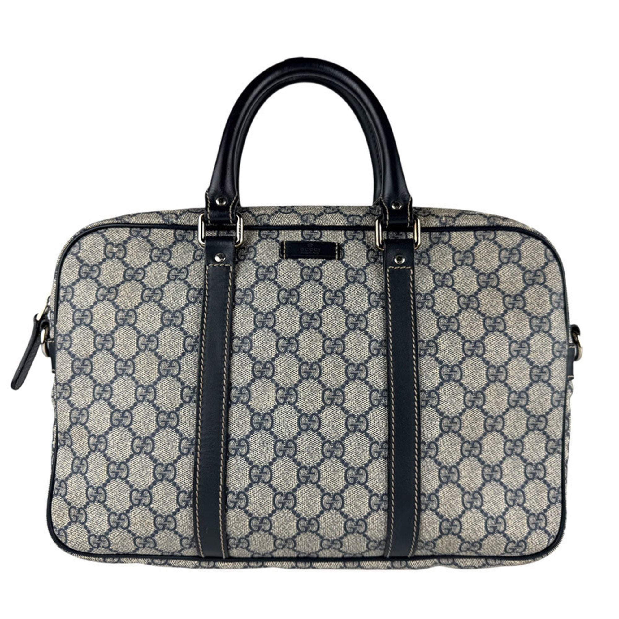 Gucci Navy Gg Supreme Handbag (Pre-Owned)
