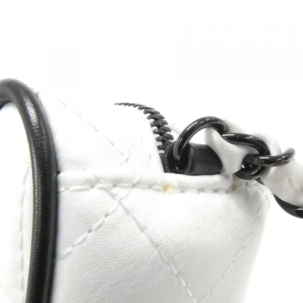 Chanel Black White Satin Shoulder Bag (Pre-Owned)