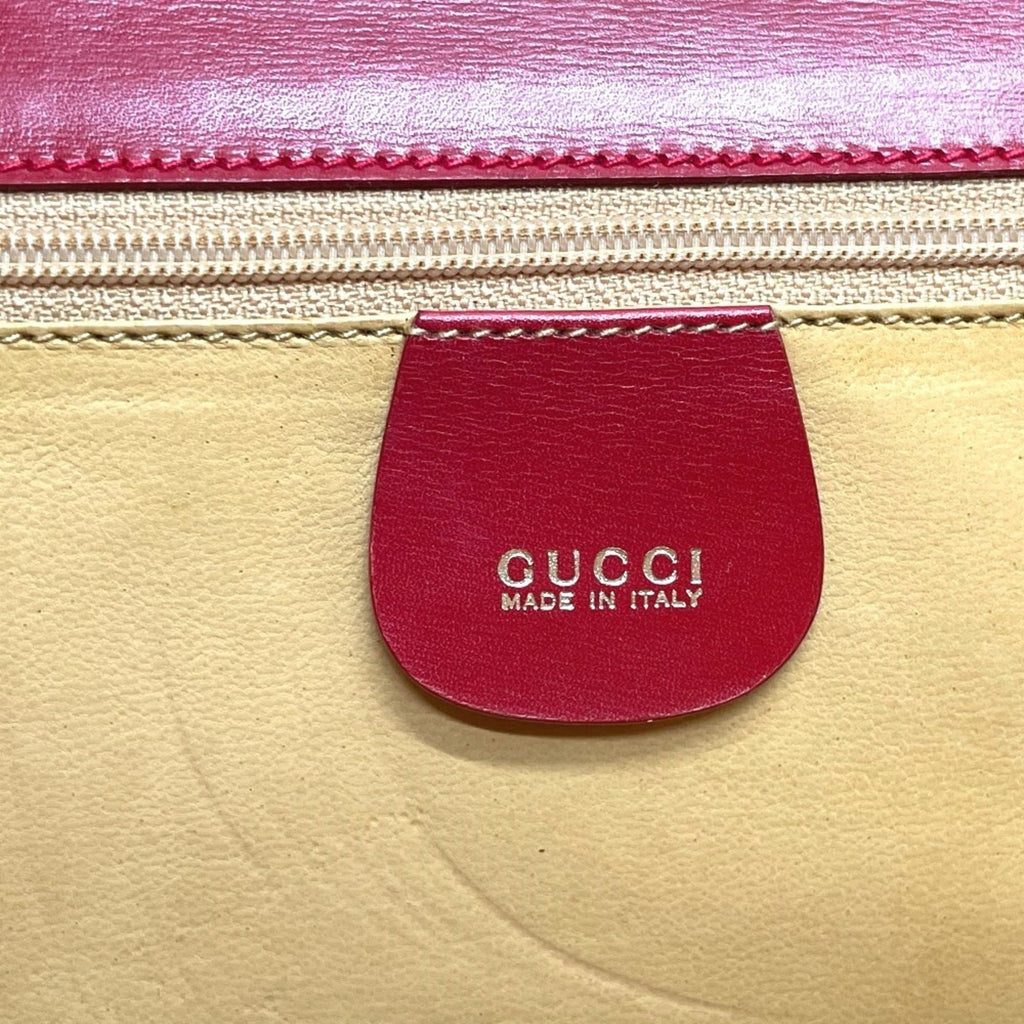 Gucci Red Color Leather Clutch Bag Shoulder Bag (Pre-Owned)