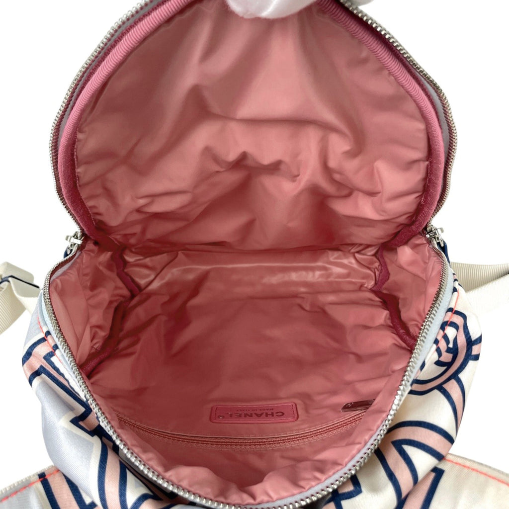 Chanel Matelasse Blue Nylon Leather Backpack (Pre-Owned)