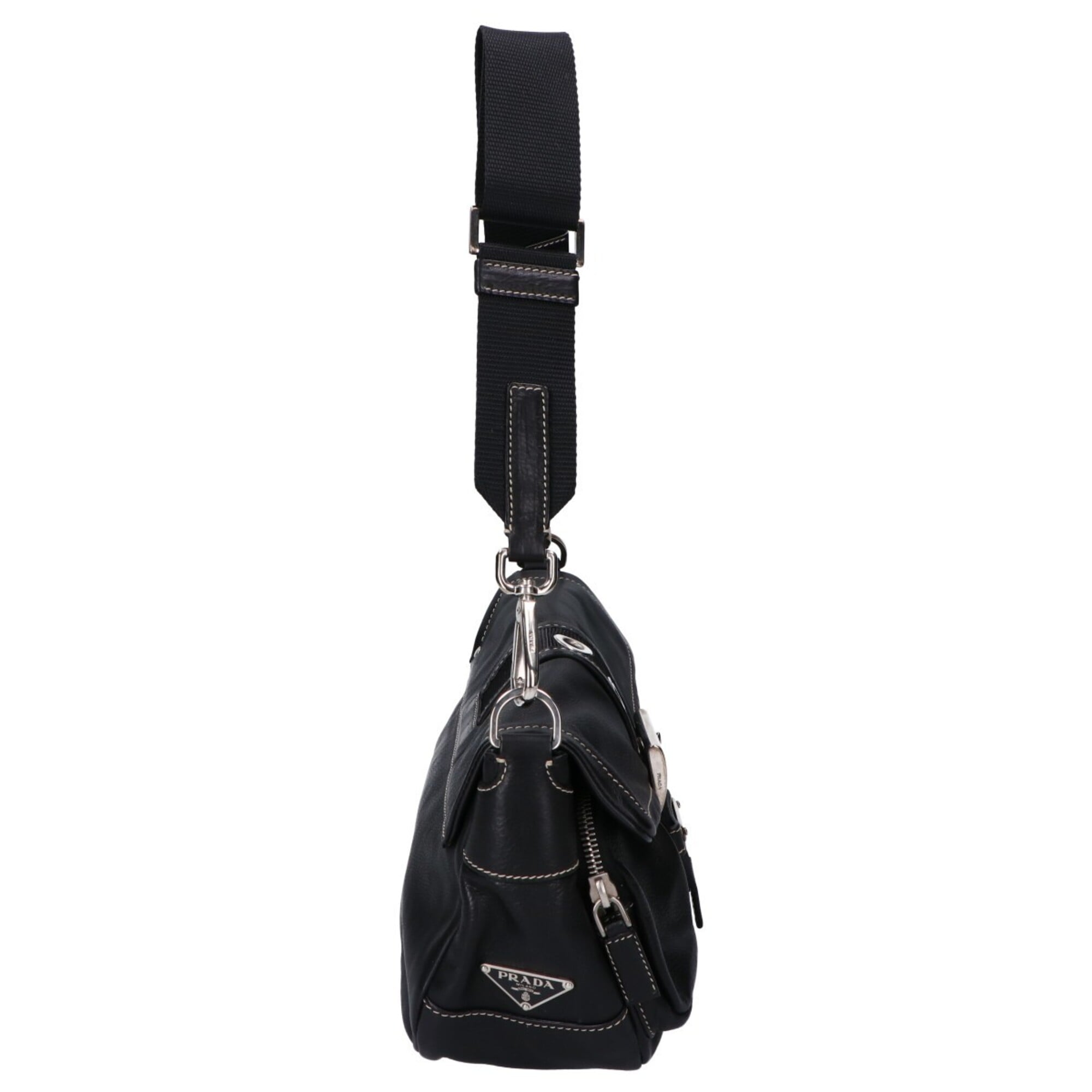 Prada Black Leather Shoulder Bag (Pre-Owned)
