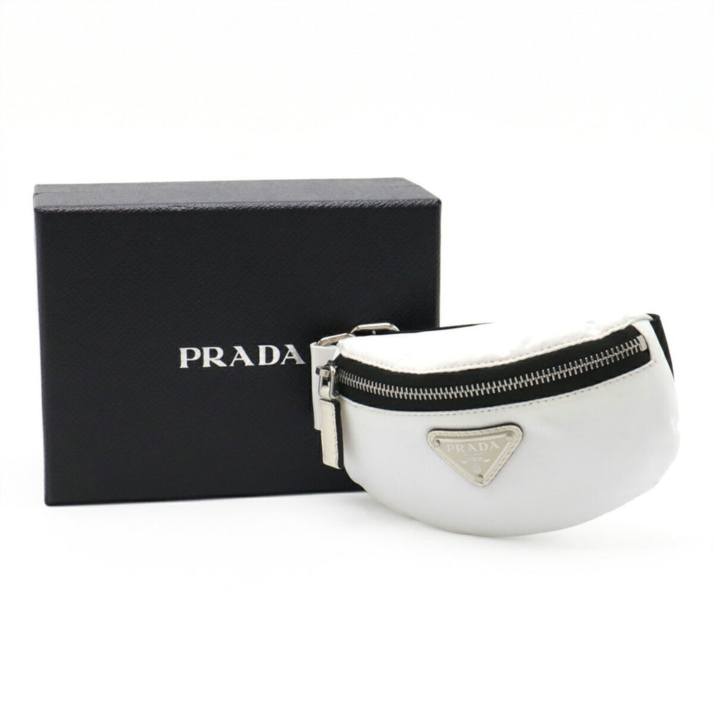 Prada White Nylon Leather Pouch (Pre-Owned)