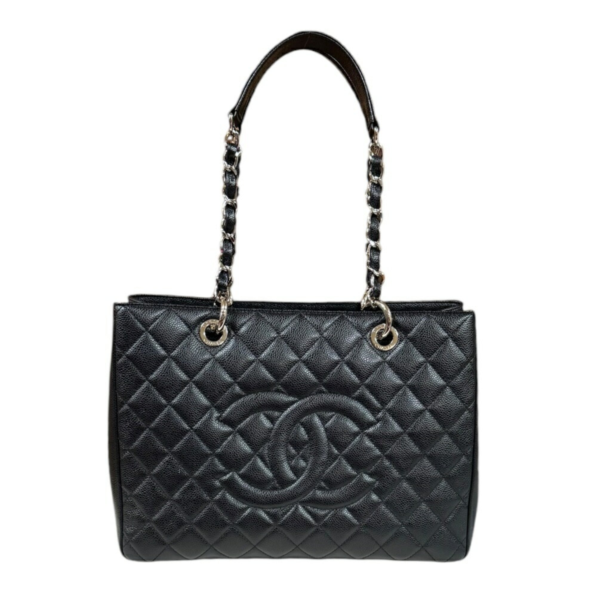 Chanel Black Caviar Leather Tote Bag (Pre-Owned)