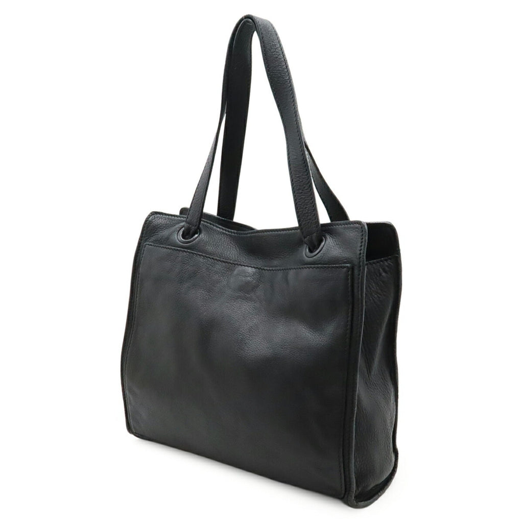 Chanel Black Leather Shoulder Bag Tote Bag (Pre-Owned)