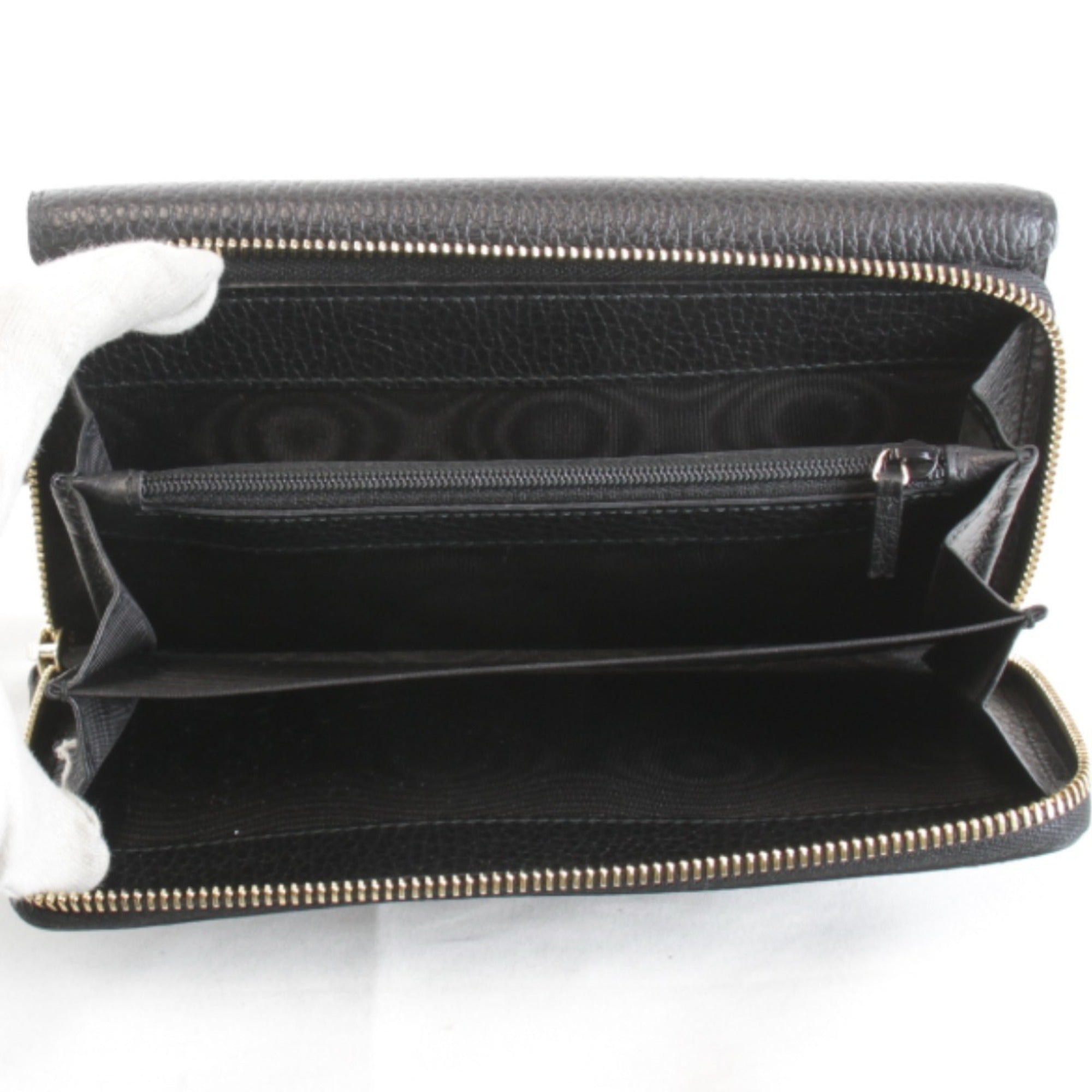 Gucci Black Leather Long Wallet (Bi-Fold) (Pre-Owned)