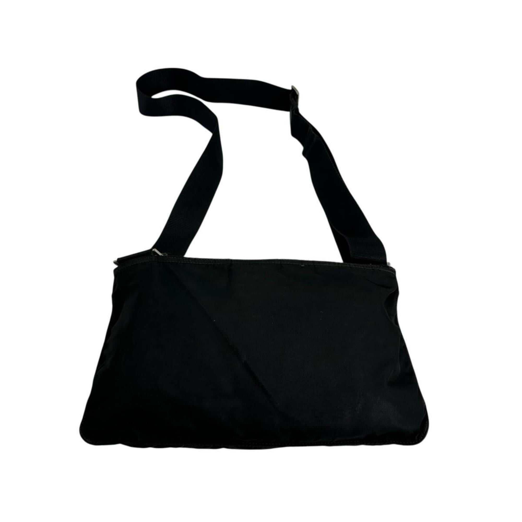 Prada Black Nylon Shoulder Bag Sling Bag (Pre-Owned)