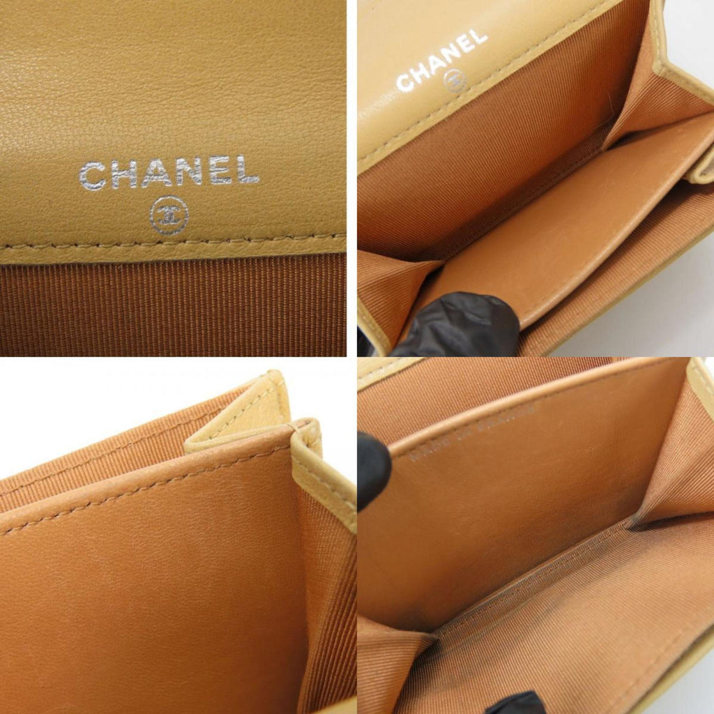 Chanel Beige Leather Coin Purse/Coin Case (Pre-Owned)
