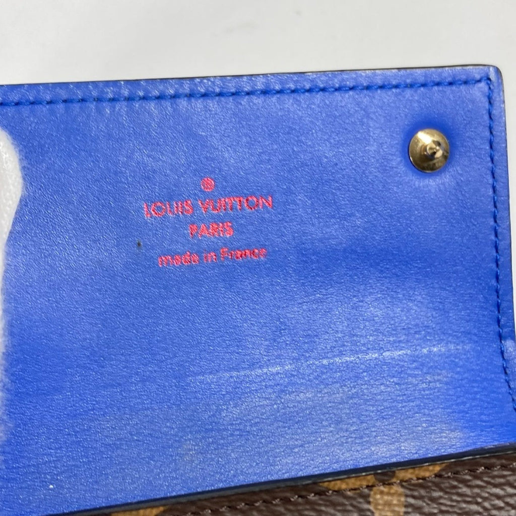 Louis Vuitton Blue Brown Monogram Wallet (Bi-Fold) (Pre-Owned)